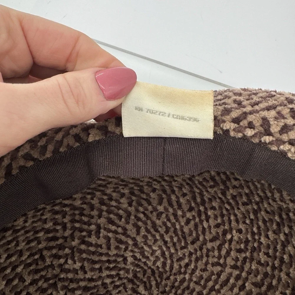 Liz Claiborne Brown Textured Bucket Hat Vintage 90s Plush OS Granny core‎